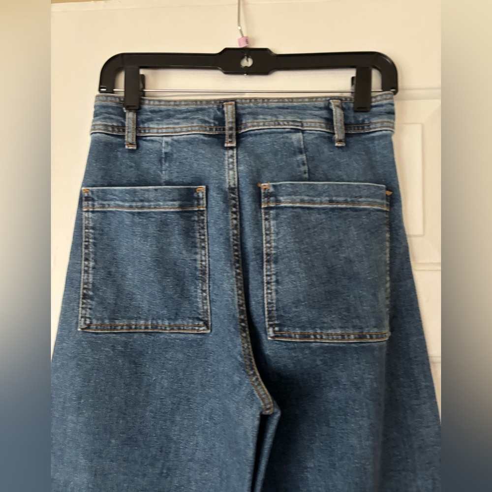 Zara Wide-Leg  high waist Blue Denim Jeans - Picture 11 of 11